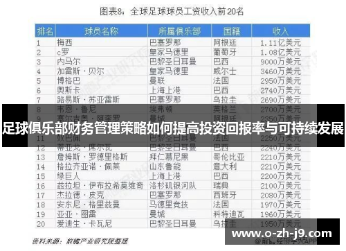 足球俱乐部财务管理策略如何提高投资回报率与可持续发展 足球俱乐部财务管理策略如何提高投资回报率与可持续发展